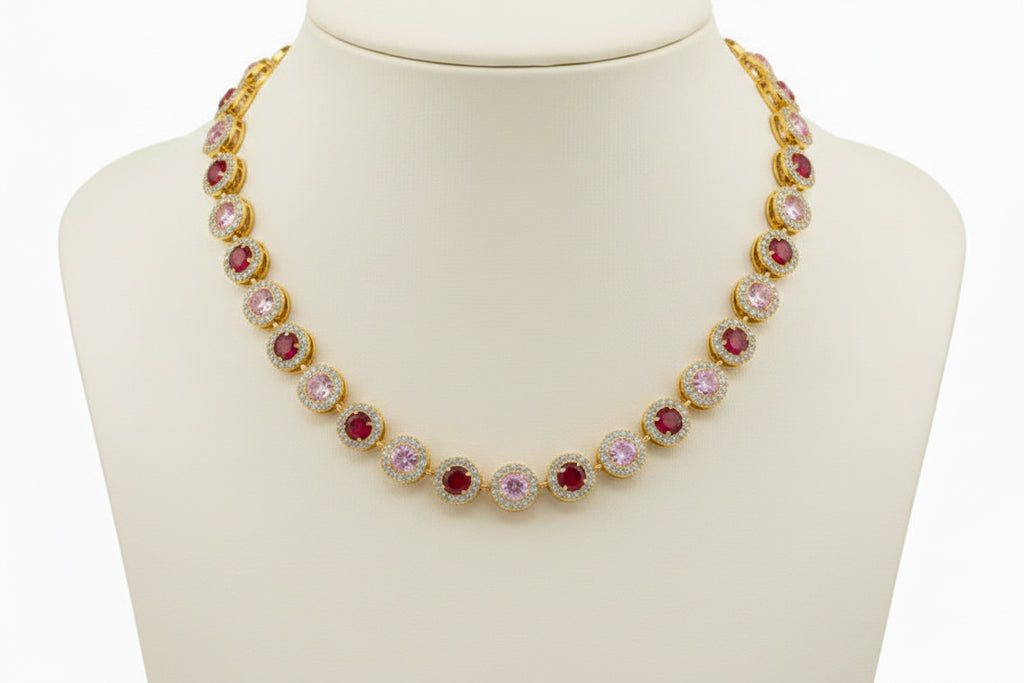 COLLANA CON ZIRCONI ROTONDI COLORATI