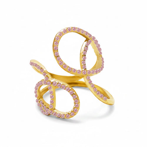 ANELLO INTRECCIATO CON STRASS - ORO